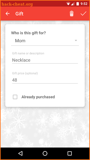 Christmas Gifts and Budget screenshot