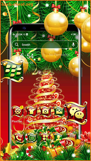 Christmas Golden Tree Theme screenshot