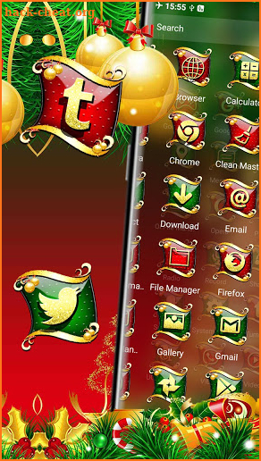 Christmas Golden Tree Theme screenshot