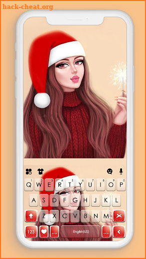 Christmas Kiss Keyboard Background screenshot