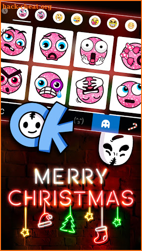 Christmas Neon Light Keyboard Background screenshot