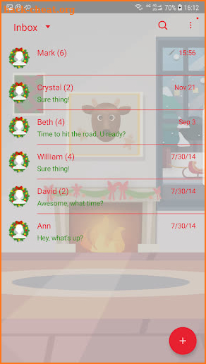 Christmas Night skin 2018 for Handcent Next SMS screenshot
