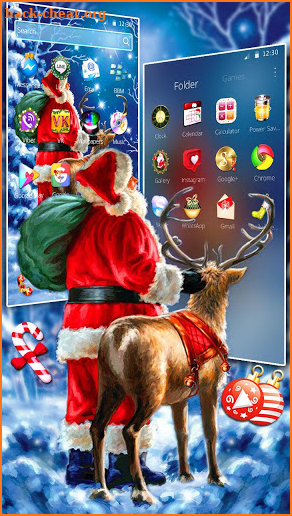 Christmas Santa Snow Elk Theme screenshot