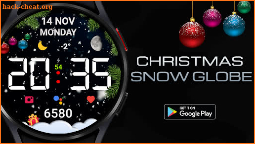 Christmas snow globe Watchface screenshot
