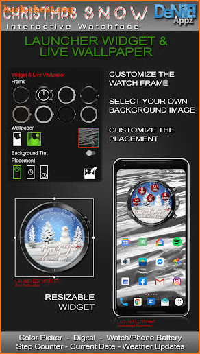Christmas Snow HD Watch Face Widget Live Wallpaper screenshot