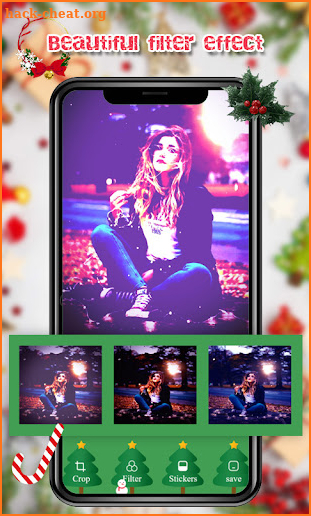 Christmas Sticker Camera App screenshot