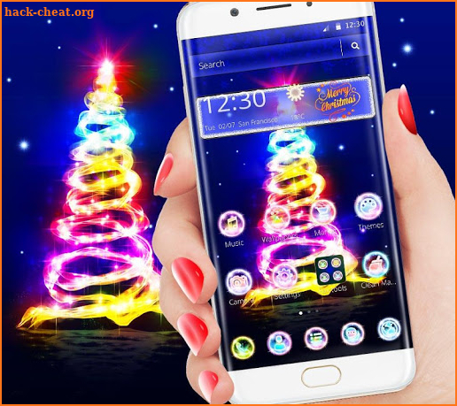 Christmas Tree Neon Glowing Theme screenshot