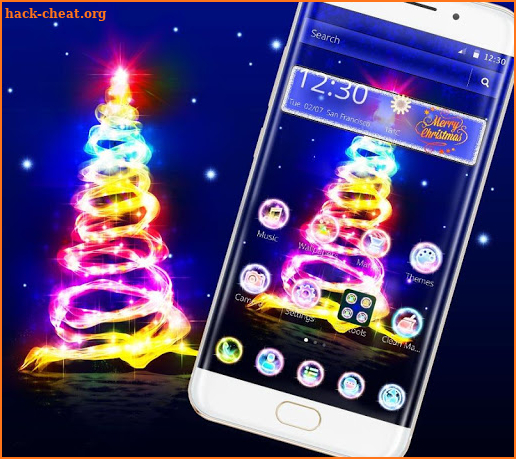 Christmas Tree Neon Glowing Theme screenshot