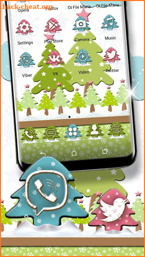 Christmas Tree Paper Art Launcher Theme screenshot