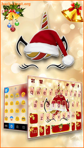 Christmas Unicorn Keyboard Theme screenshot