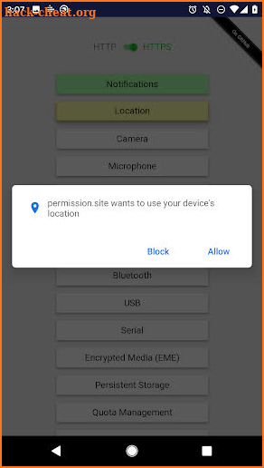 Chromium Permissions screenshot