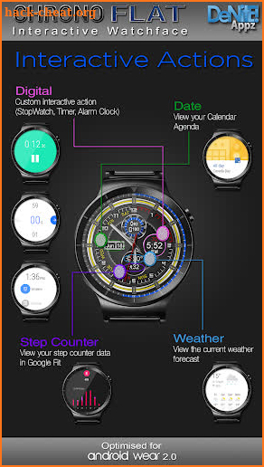 Chrono Flat HD Watch Face Widget & Live Wallpaper screenshot