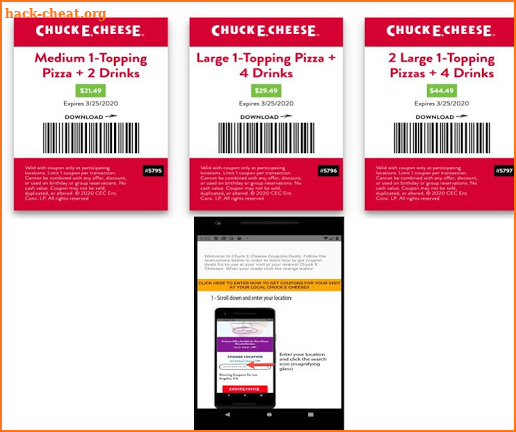 Chuck E Cheeses Coupons Deals screenshot