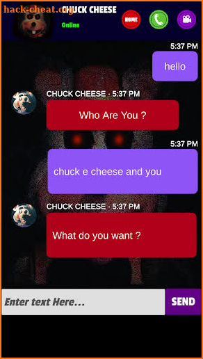 Chuck e Cheese's scary Call and video Chat prank! screenshot