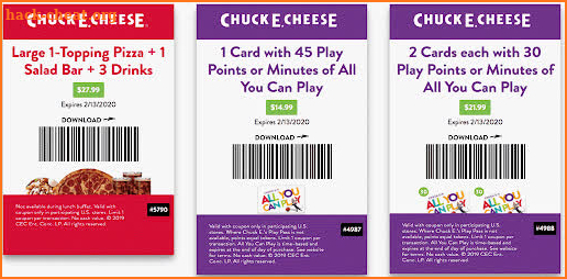 Chuckecheeses Coupons Deals & 1000's of Free Games screenshot