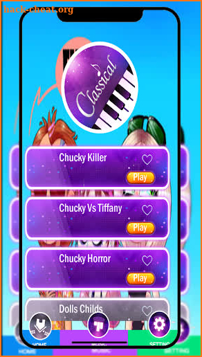 Chucky & Tiffany Piano Tiles screenshot