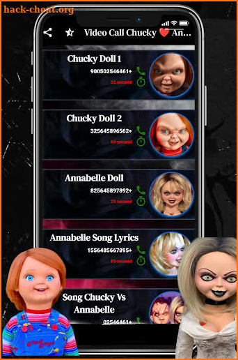 Chucky video Fake calling call screenshot