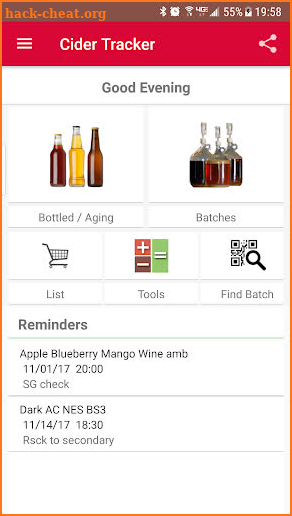 Cider / Wine Tracker (Home Brew) screenshot