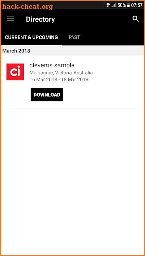 cievents directory screenshot