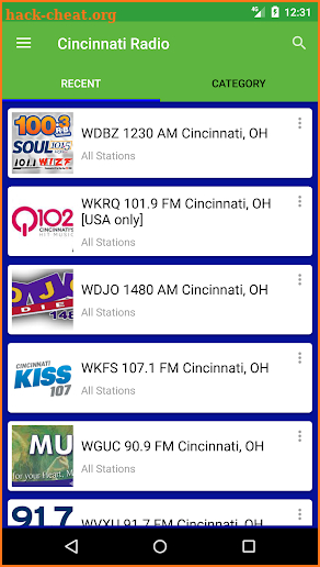 Cincinnati Radio Stations screenshot