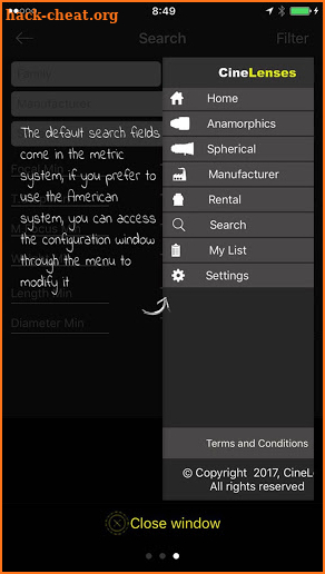 CineLenses screenshot