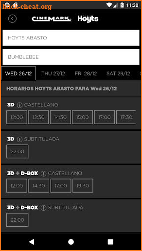 Cinemark Hoyts Argentina screenshot