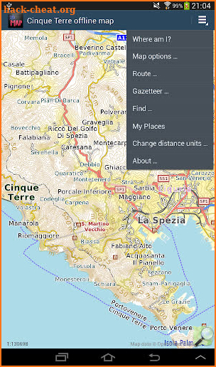 Cinque Terre offline map screenshot