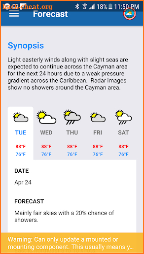CINWS Weather App screenshot
