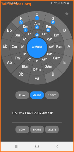 Circle of fifths and fourths for musicians screenshot