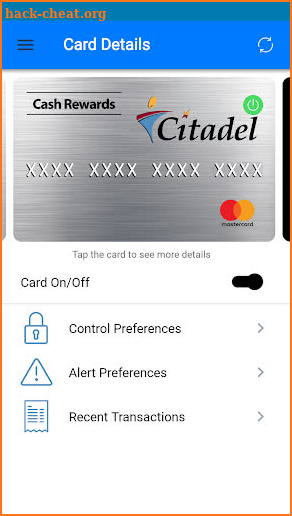 Citadel Card Control screenshot