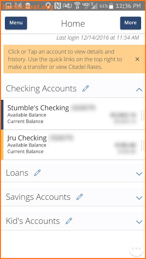 Citadel Mobile Banking screenshot