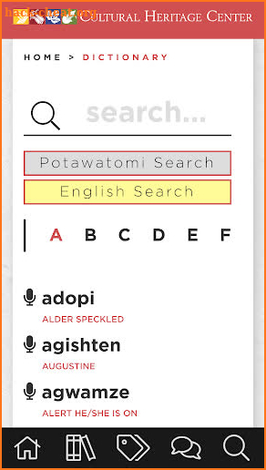 Citizen Potawatomi Nation Dictionary screenshot