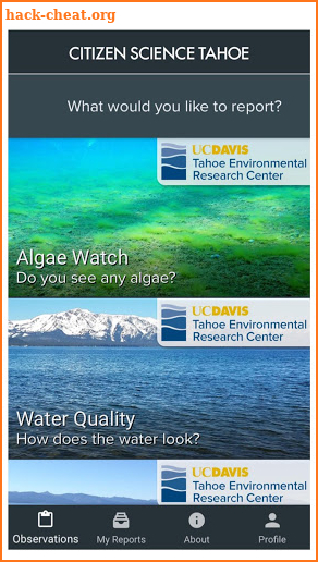 Citizen Science Tahoe screenshot