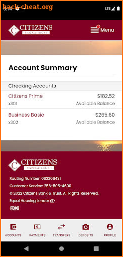 Citizens Bank and Trust AL screenshot