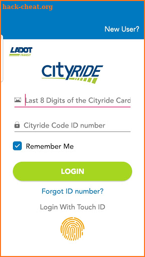 City of Los Angeles Cityride Application screenshot