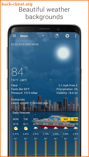 Cityscape animated weather backgrounds add-on screenshot