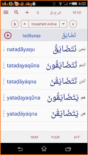 CJKI Arabic Verb Conjugator screenshot