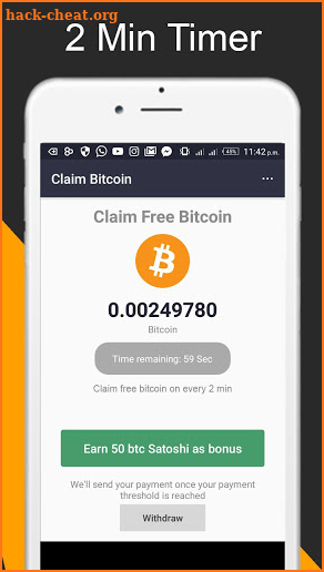 Claim Bitcoin - Earn free bitcoin on every 2 min screenshot
