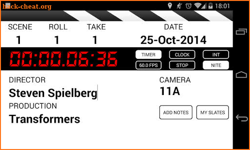 Clapperboard PRO & Shot log screenshot