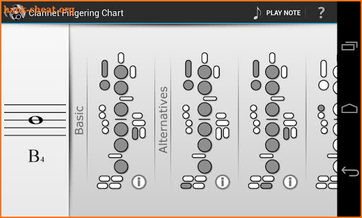 Clarinet Fingering Chart screenshot