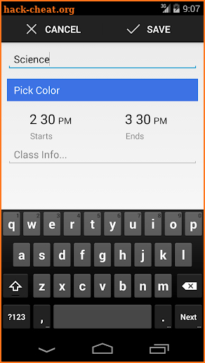 Class Timetable screenshot