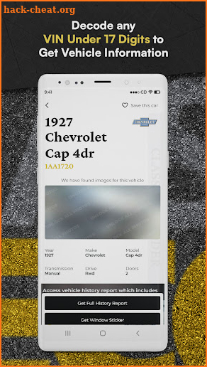 Classic Car VIN Decoder screenshot