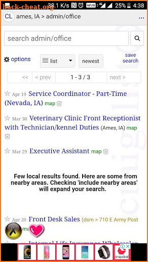 Classifieds,craigslist jobs and sale finder screenshot
