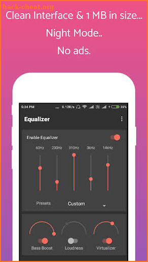 Clean Equalizer & Bass Booster Pro For headphones screenshot