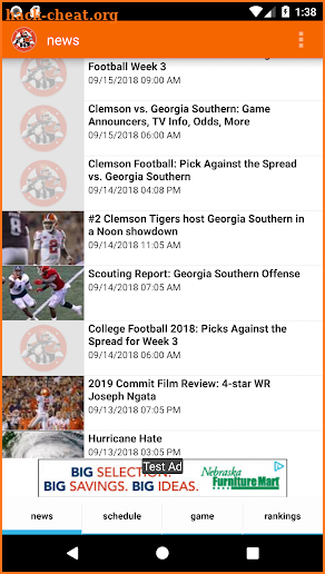 Clemson Tigers Football News screenshot