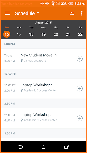 Clemson University Events screenshot
