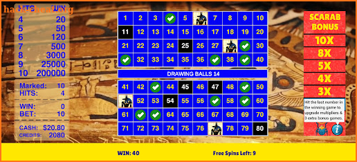 Cleopatra Keno - 10x Win Games screenshot