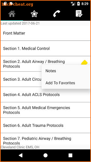 Cleveland Clinic EMS Protocols screenshot