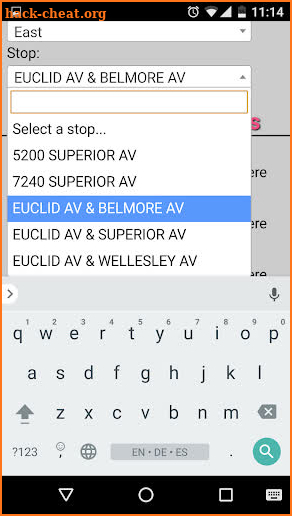 Cleveland RTA Bus Tracker screenshot