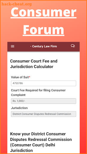 CLF Court Fee Calculator screenshot